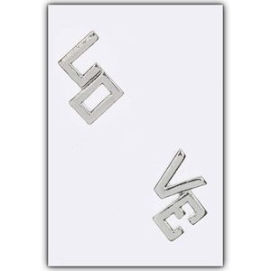SILVER LOVE STUD EARRINGS